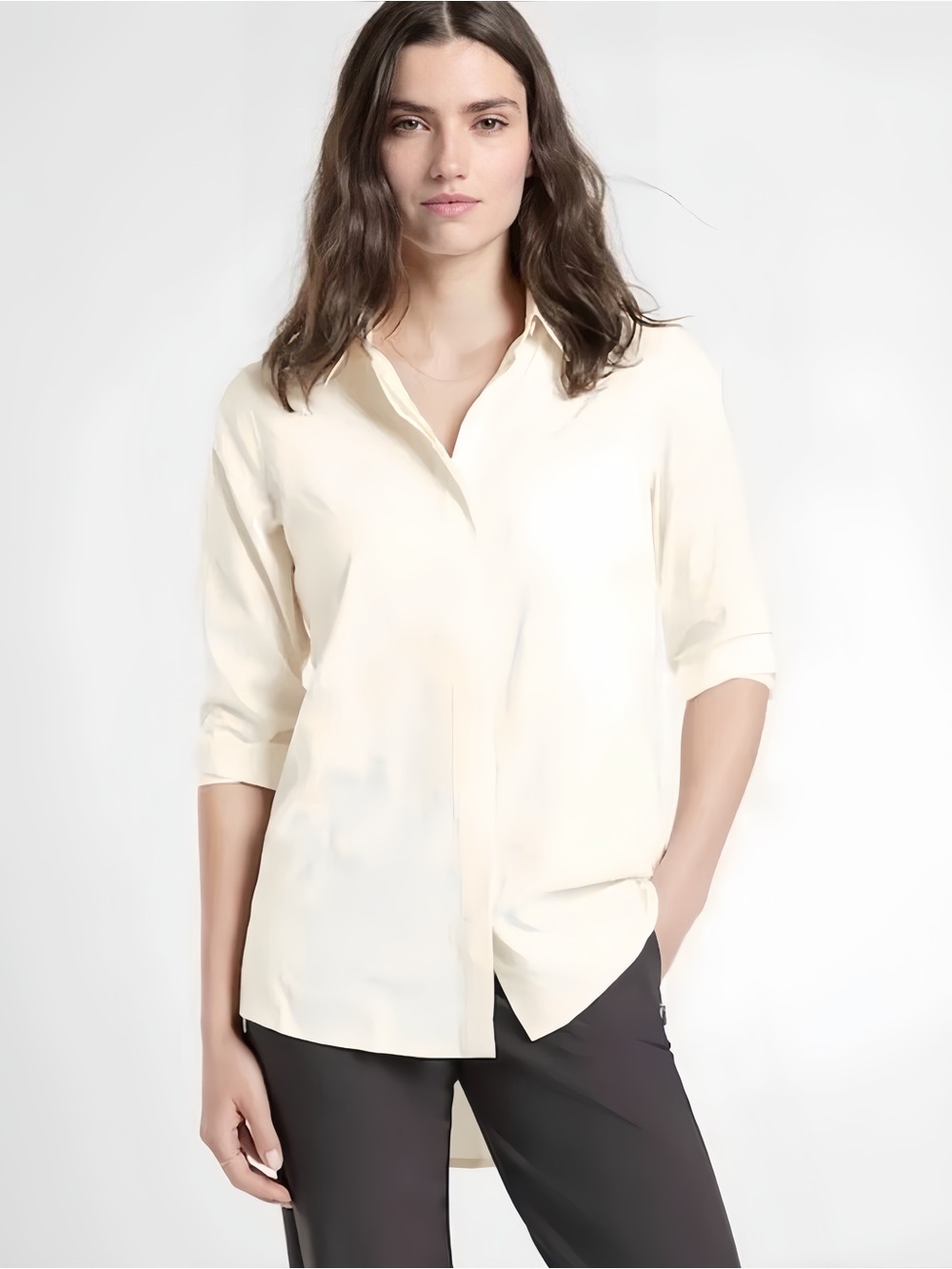 Athleta Urbanite Textured Top – Sea Salt/Cream – Size XS NWT